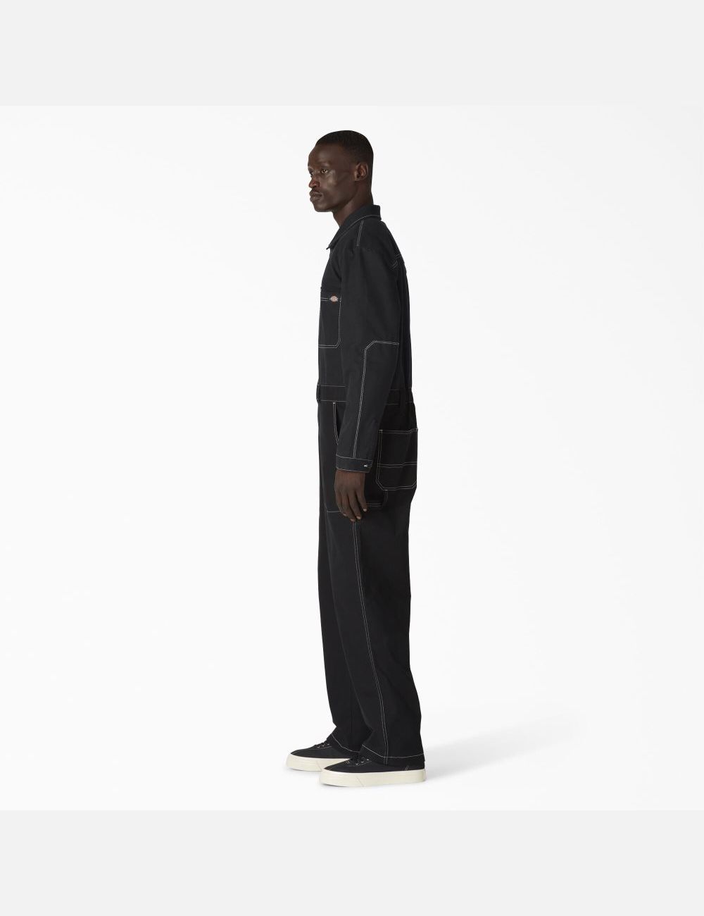 Black Dickies Reworked Long Sleeve Coveralls | 805YZLBDM