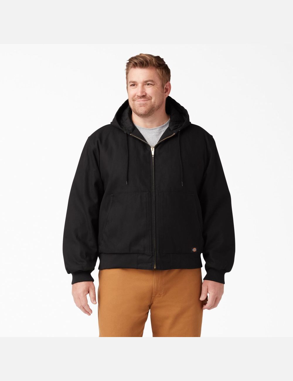 Black Dickies Rigid Duck Hooded Coats & Jackets | 385BNFCDP