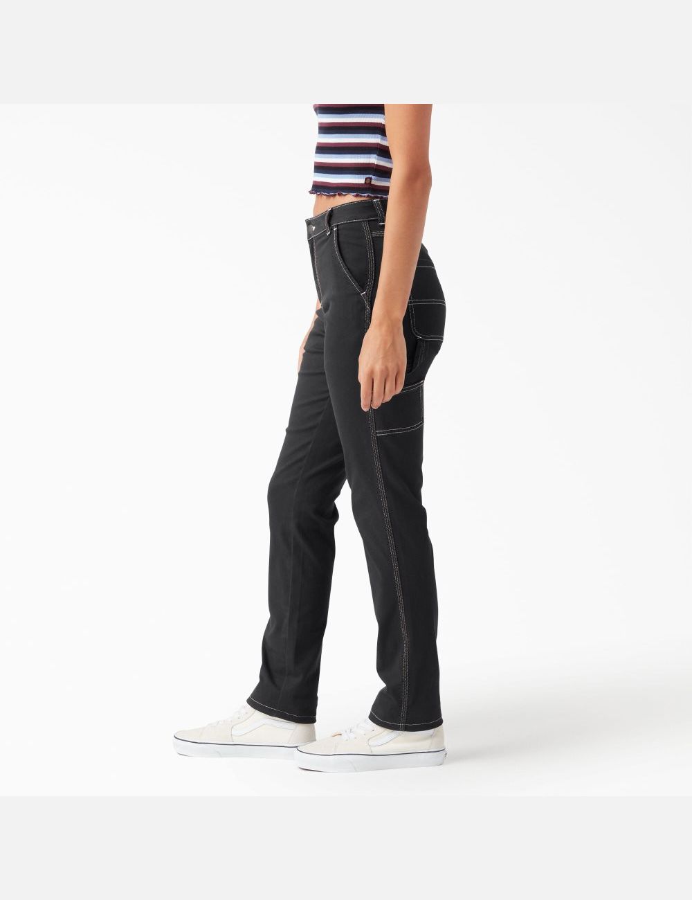 Black Dickies Roll Hem Carpenter Pants | 521VXZBPR