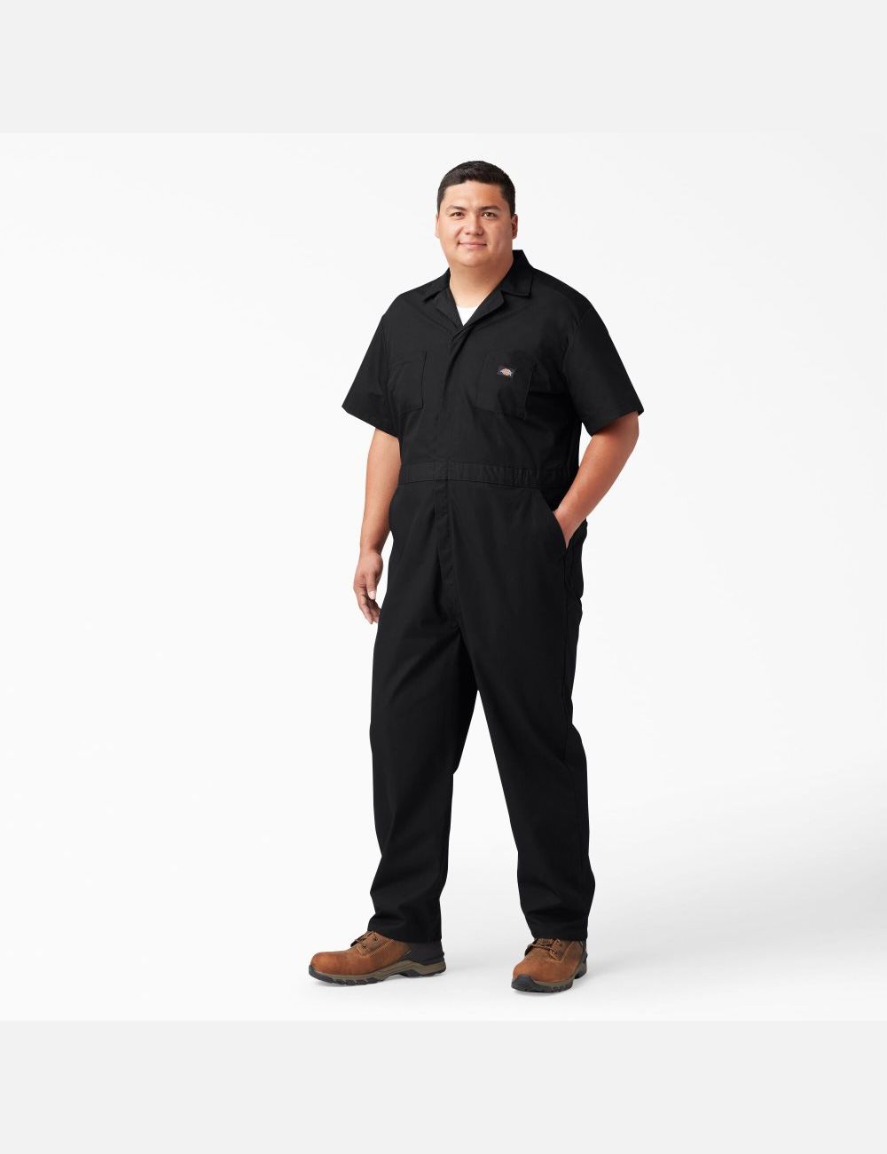 Black Dickies Short Sleeve Coveralls | 593HZTGYM