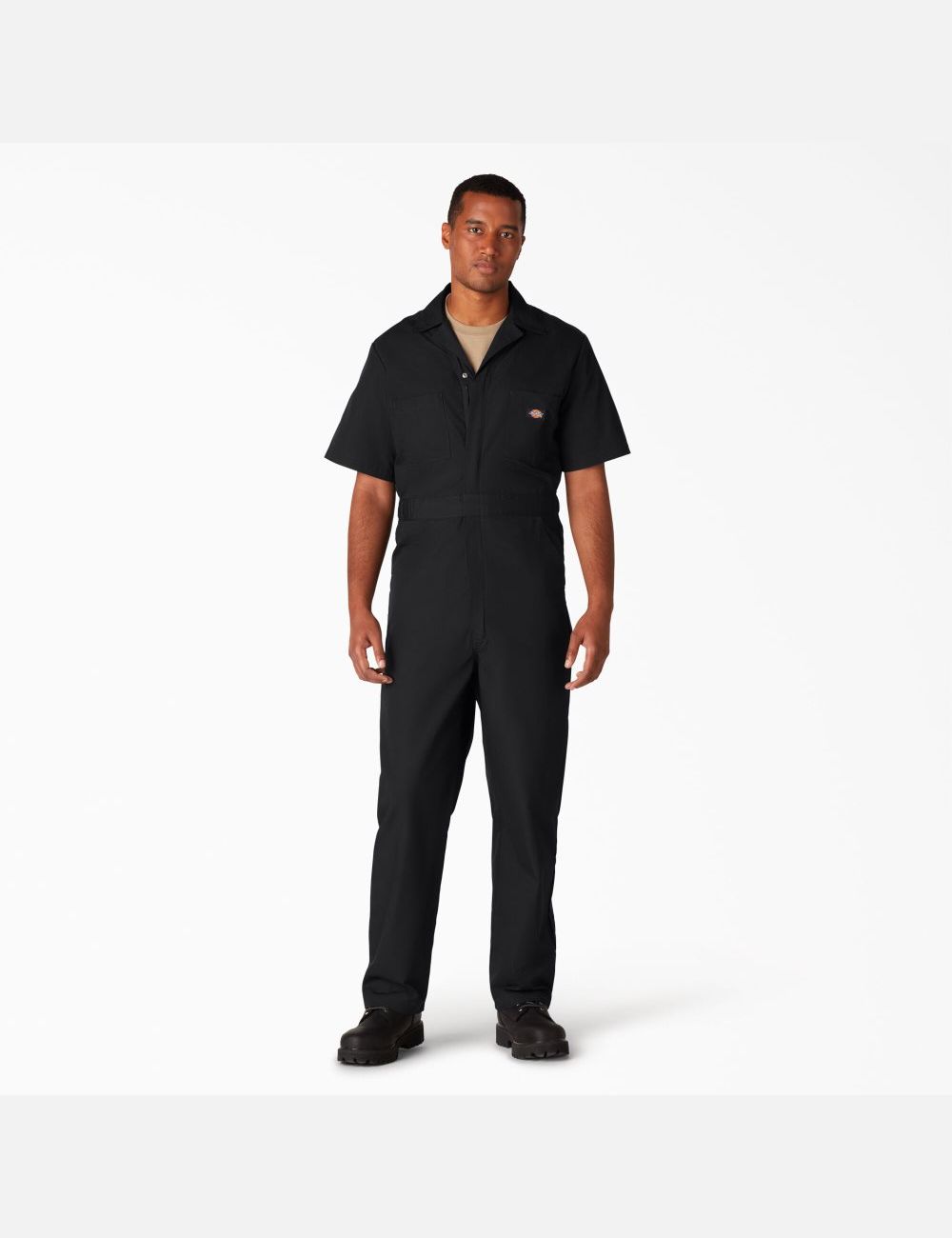 Black Dickies Short Sleeve Coveralls & Overalls | 946FANZSV