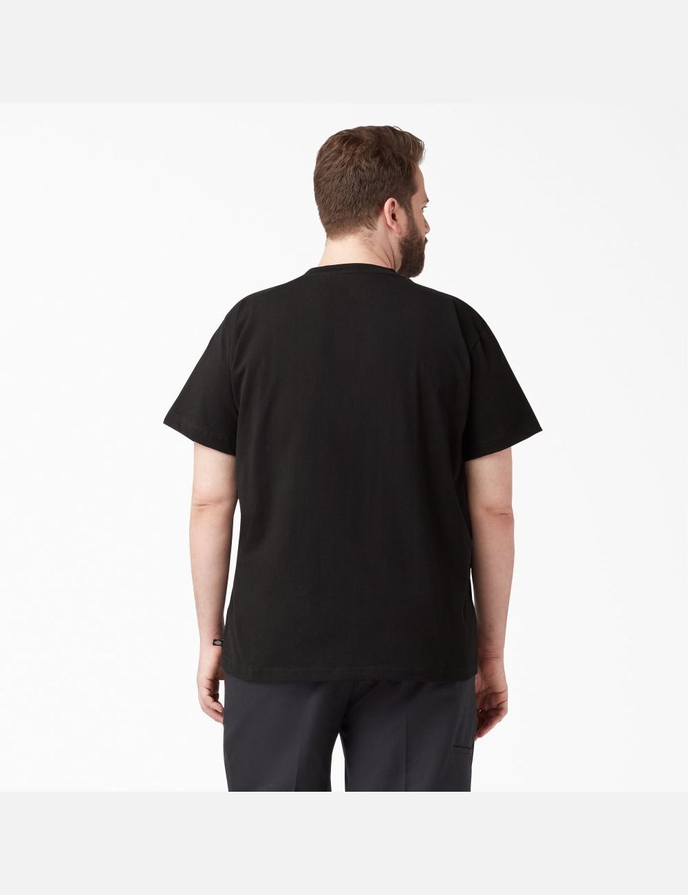 Black Dickies Short Sleeve Heavyweight Crew Neck Shirts | 231PZTHSG