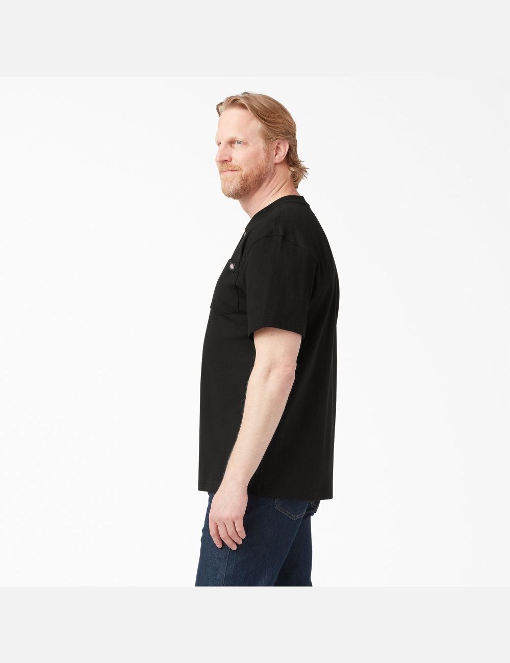 Black Dickies Short Sleeve Heavyweight Henley Shirts | 513TSFPAZ