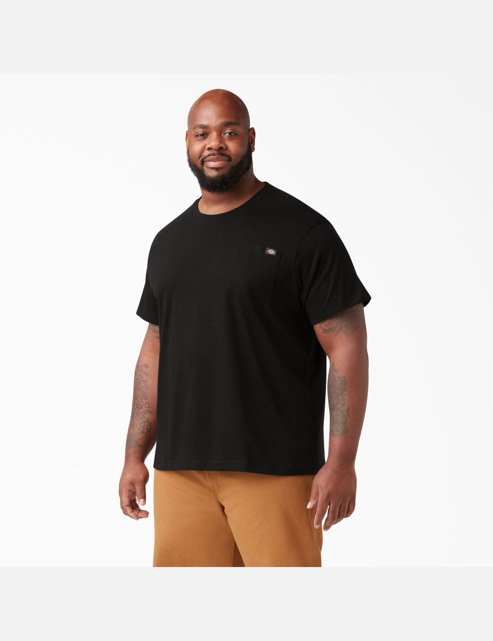 Black Dickies Short Sleeve Pocket Shirts | 259LZQBJH