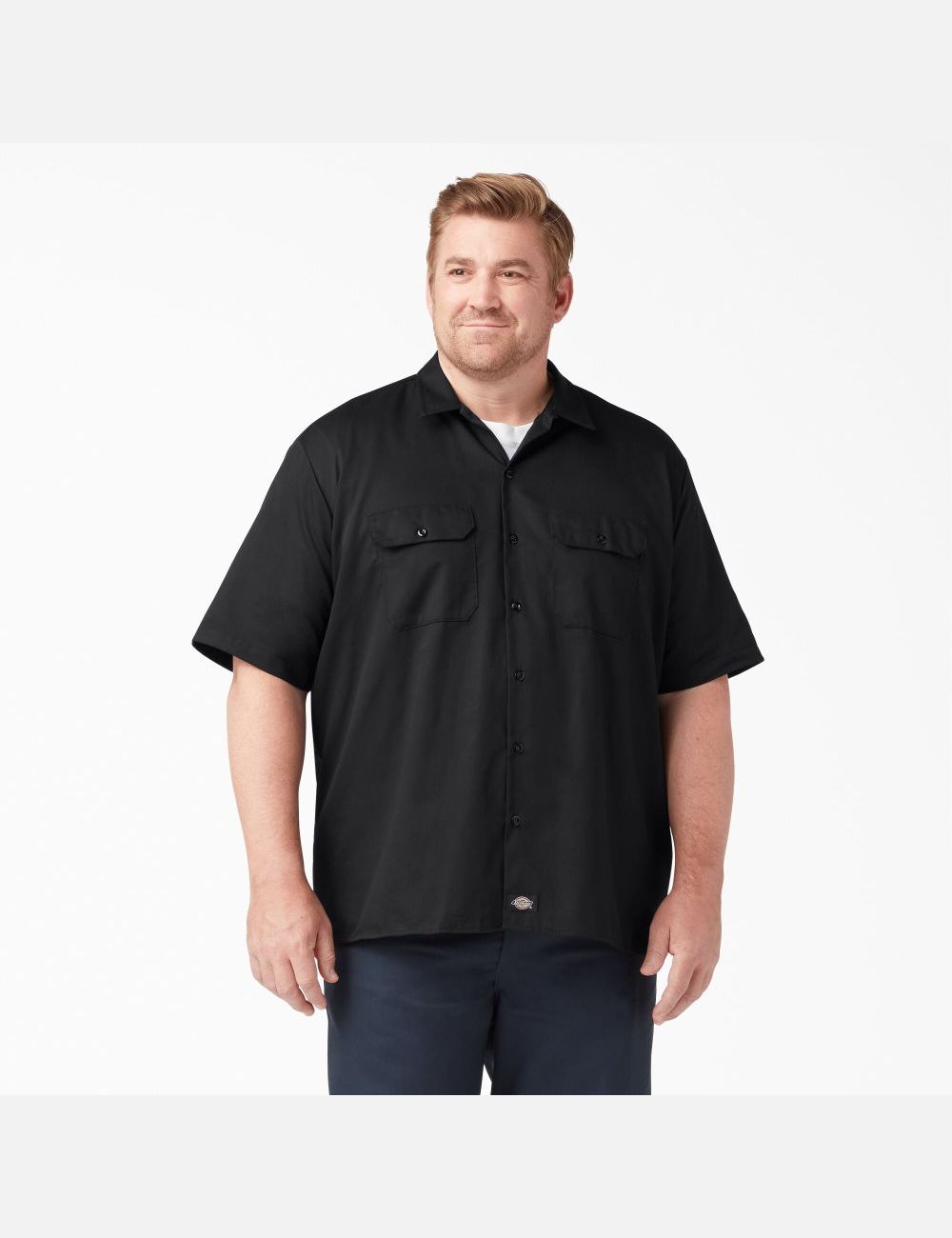 Black Dickies Short Sleeve Shirts | 203PTSJOR