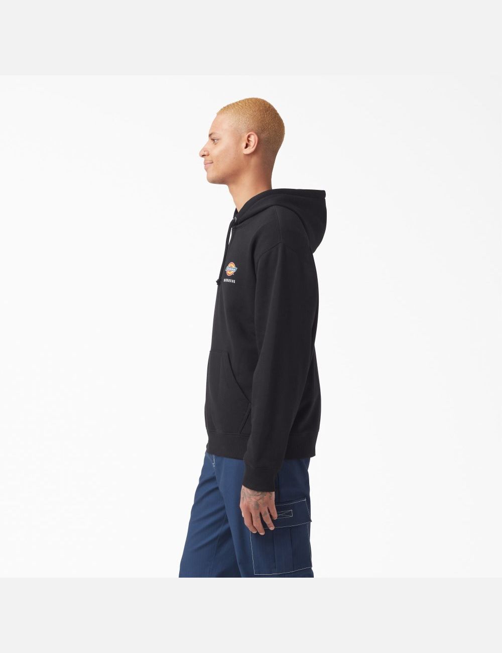 Black Dickies Skateboarding Chest Logo Hoodies | 751PUOZLB