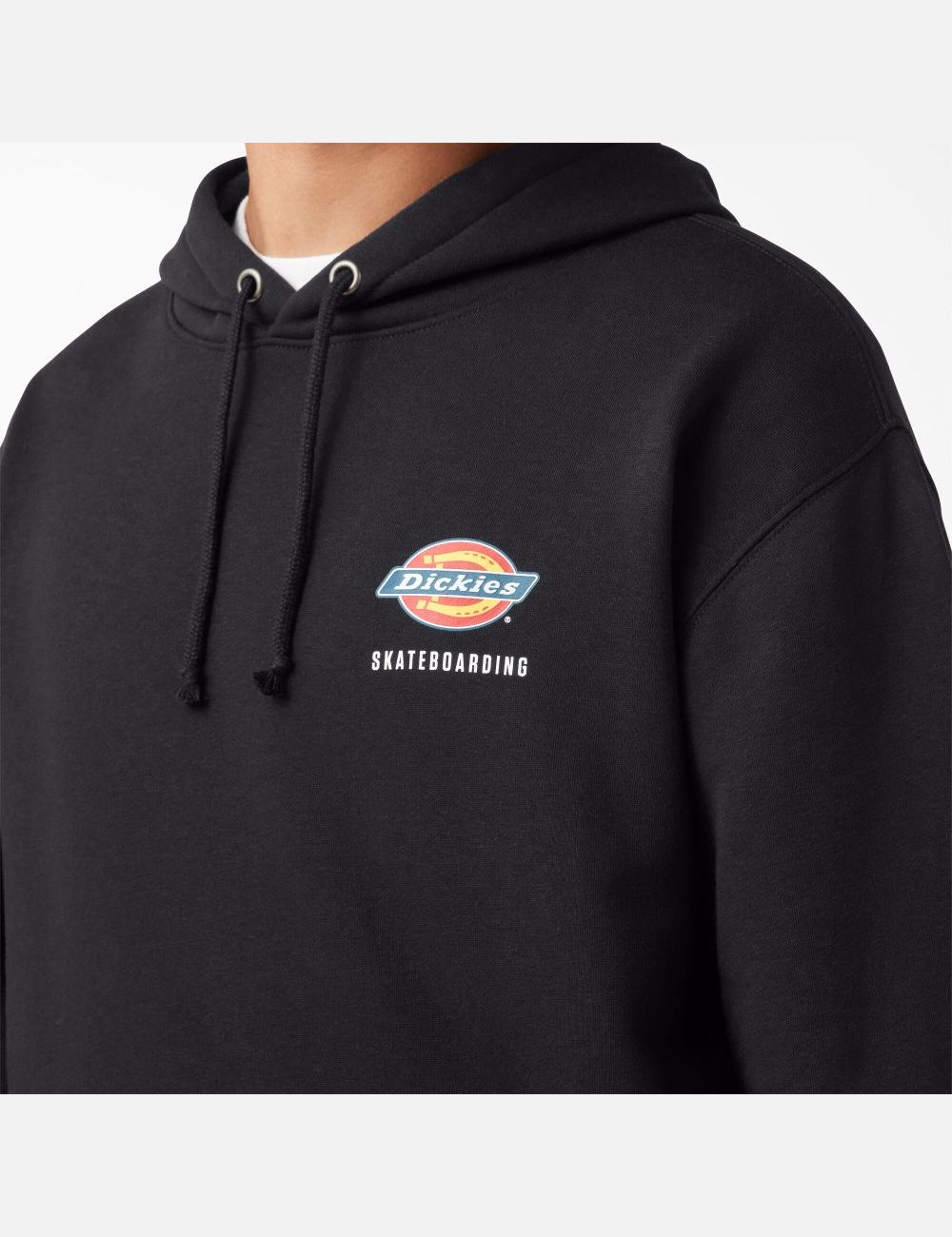 Black Dickies Skateboarding Chest Logo Hoodies | 751PUOZLB