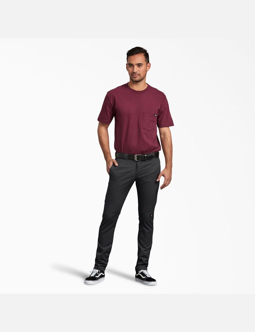 Black Dickies Skinny Fit Straight Leg Double Knee Pants | 146ENOTFL