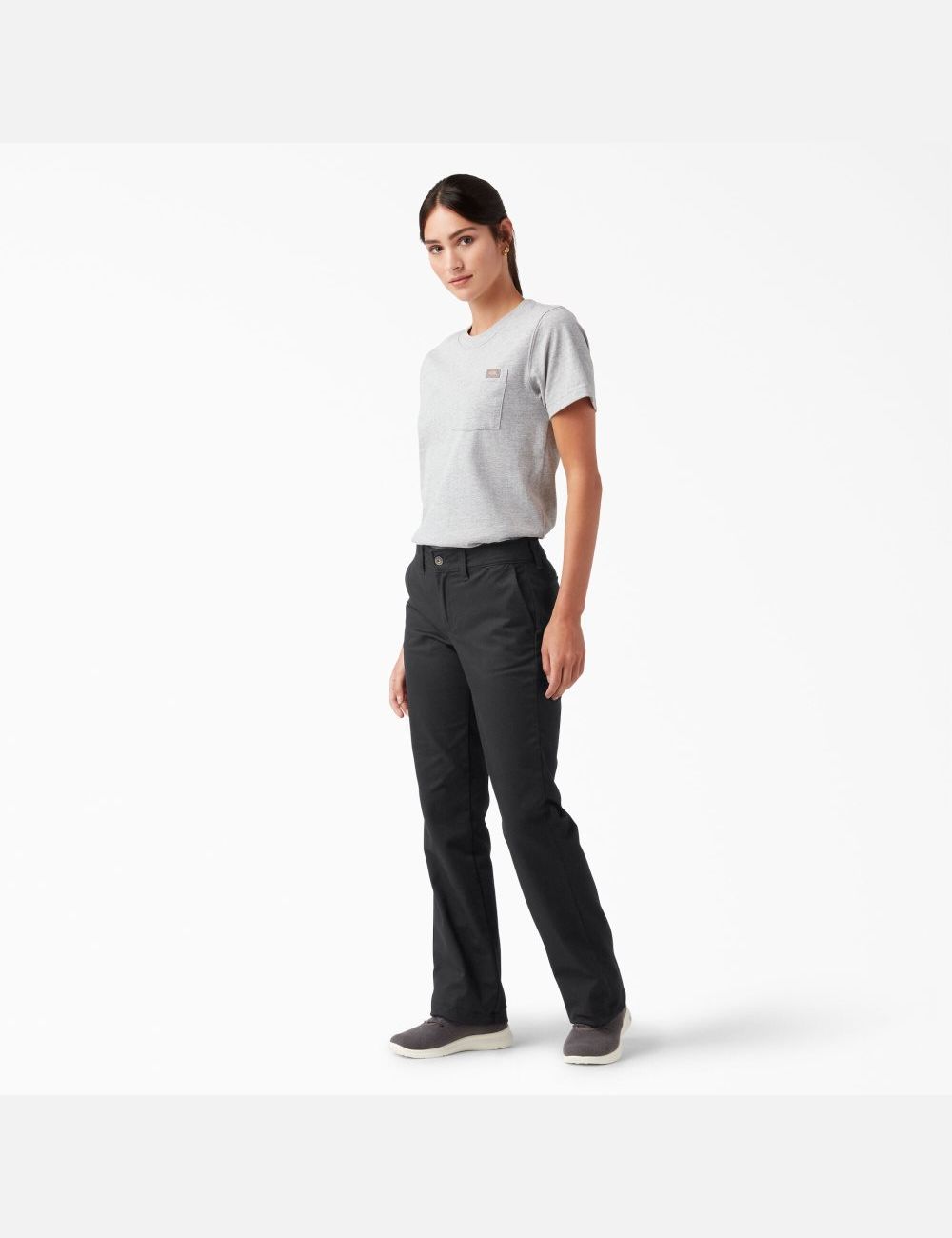 Black Dickies Slim Bootcut Twill Pants | 495TRIHOW