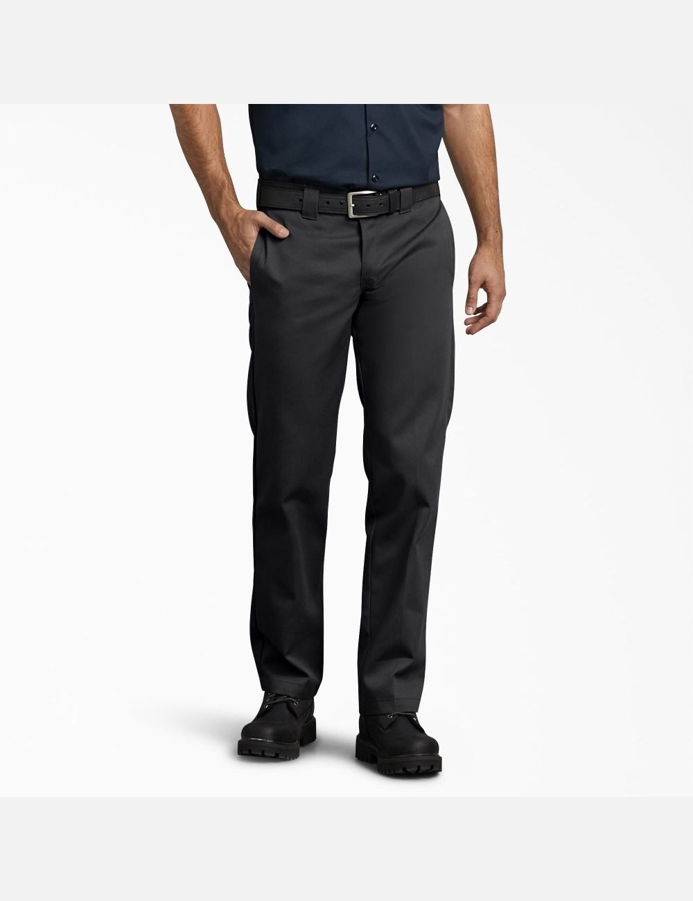 Black Dickies Slim Fit Straight Leg Work Pants | 406AYXFRV