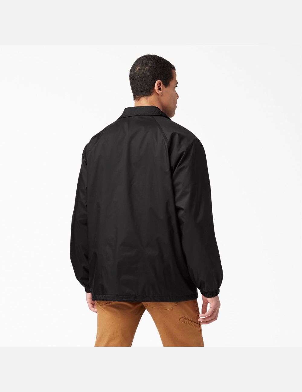 Black Dickies Snap Front Coats & Jackets | 638JSVAPT