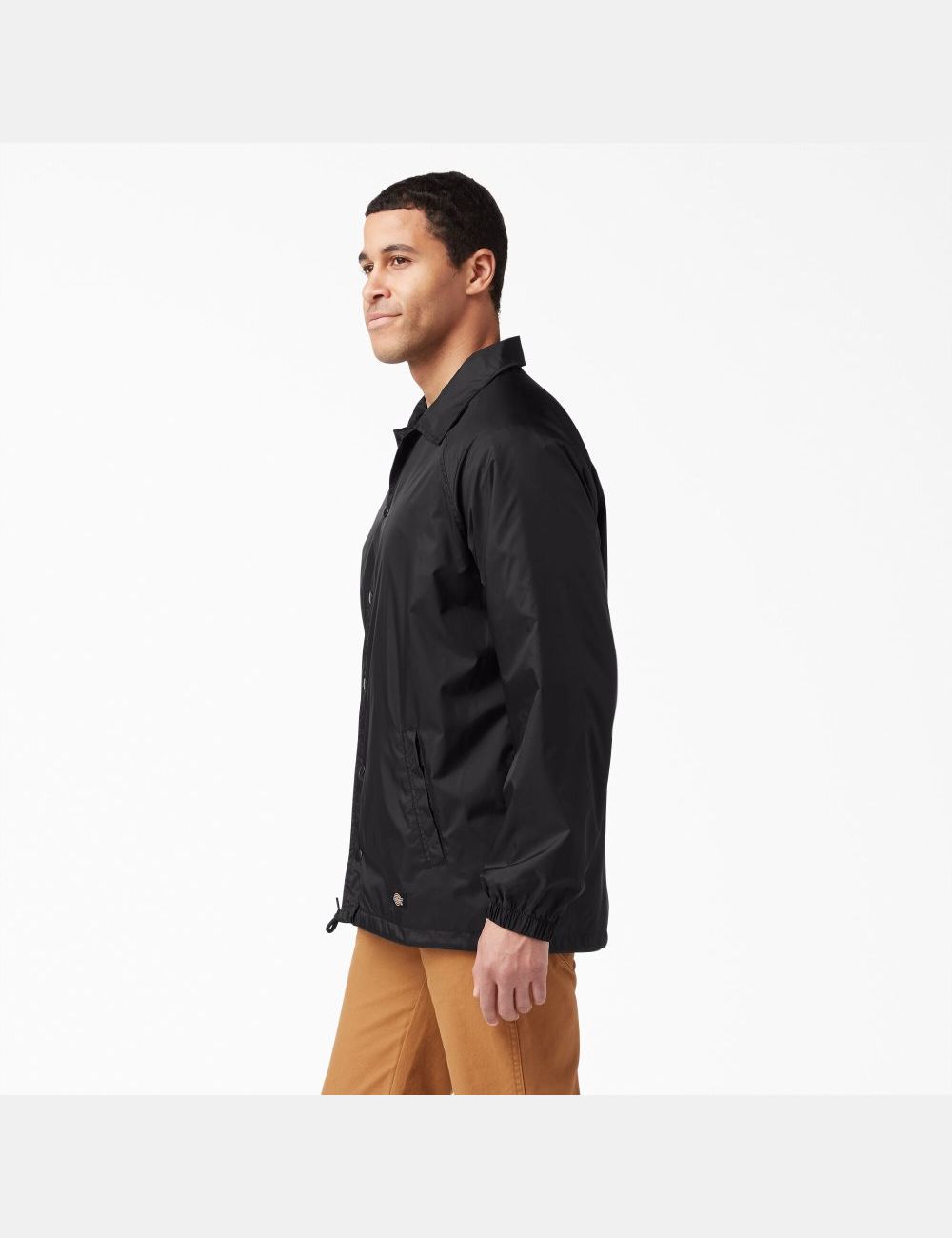 Black Dickies Snap Front Coats & Jackets | 638JSVAPT