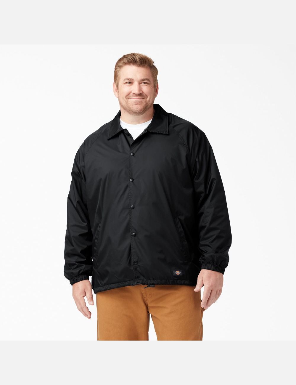 Black Dickies Snap Front Coats & Jackets | 638JSVAPT