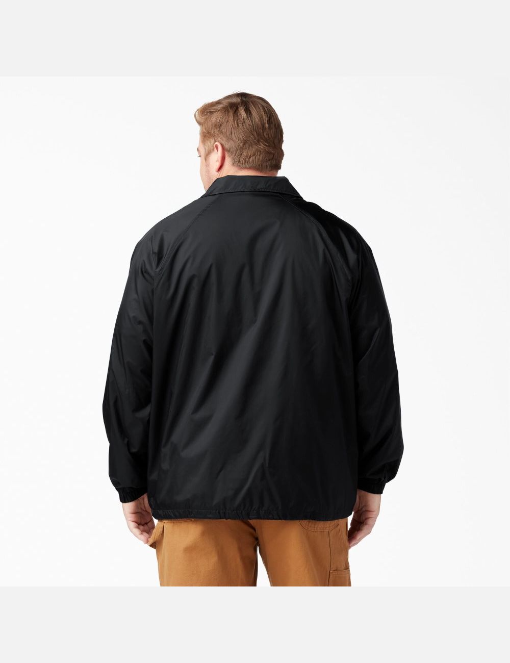 Black Dickies Snap Front Coats & Jackets | 638JSVAPT