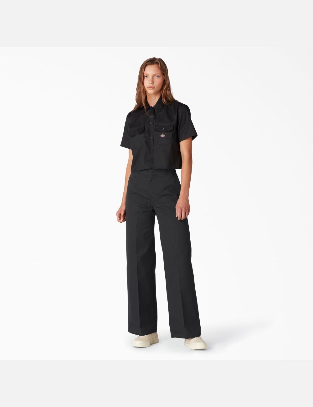 Black Dickies Stonewashed Wide Leg Pants | 256BQANJW