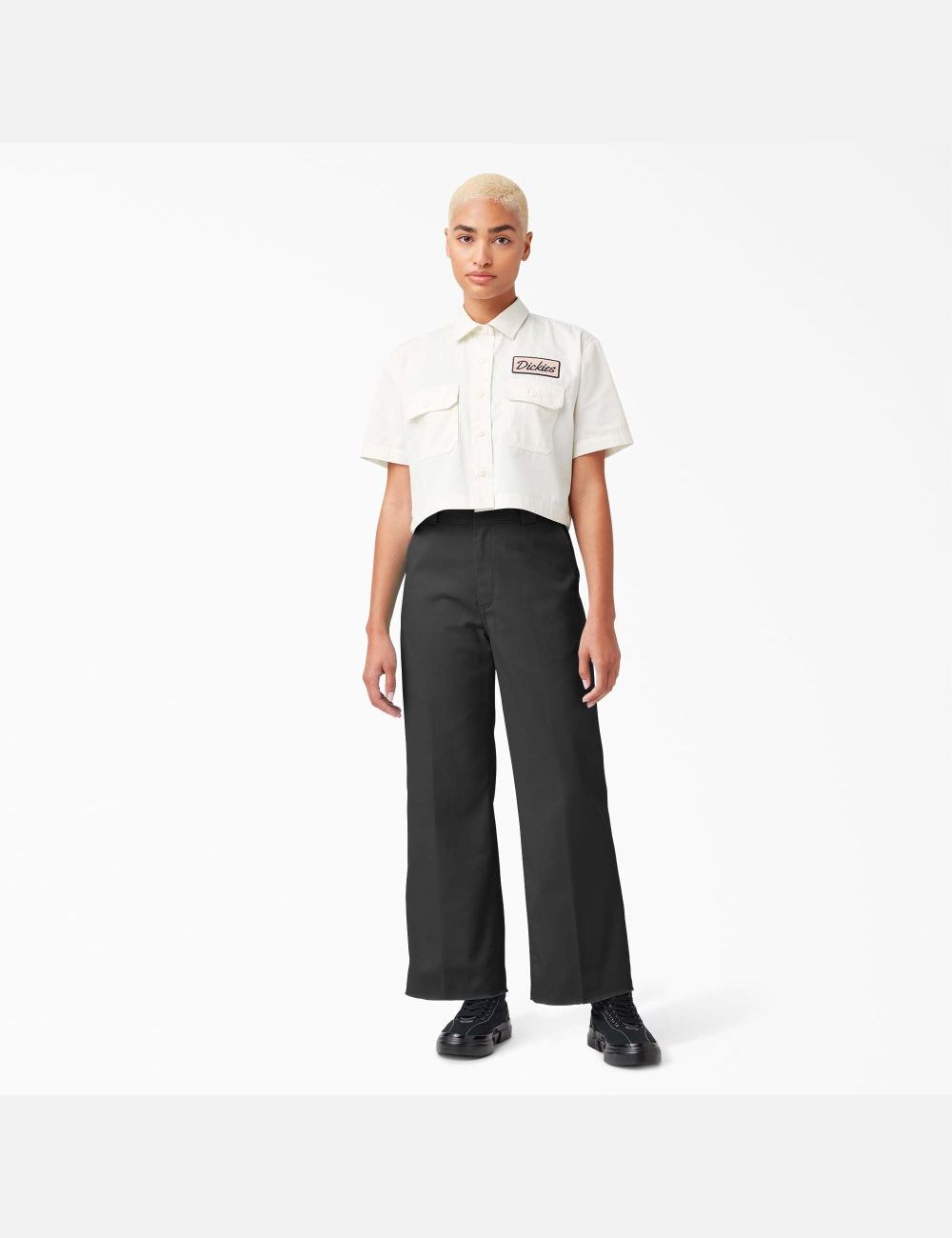 Black Dickies Twill Cropped Pants | 936XZHVLR