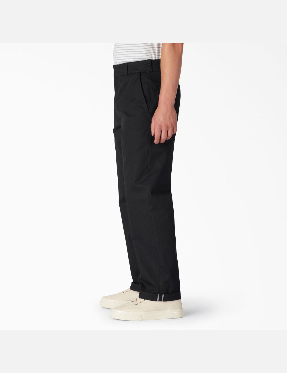 Black Dickies Twill Cuffed Pants | 083SBQMGY