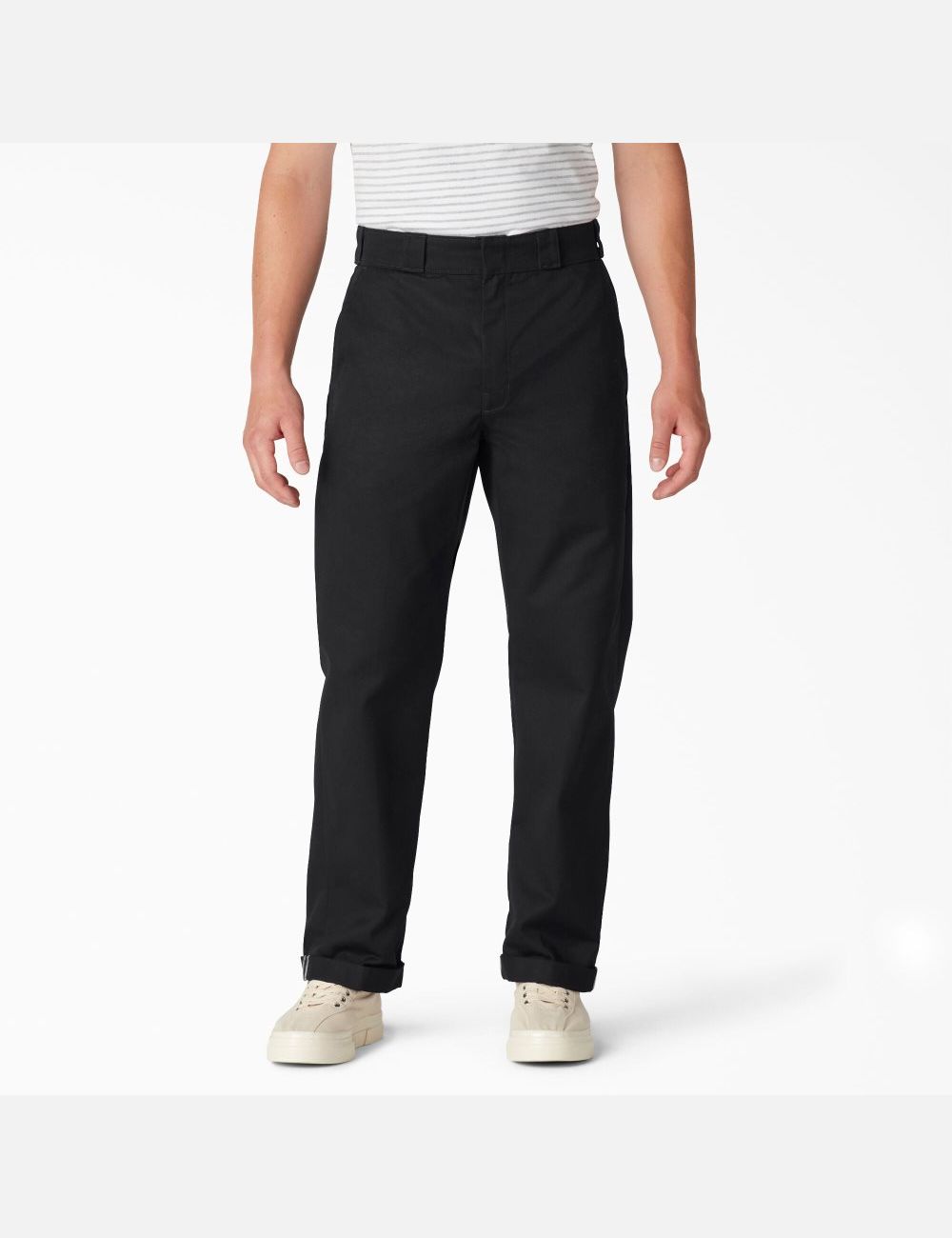 Black Dickies Twill Cuffed Pants | 083SBQMGY