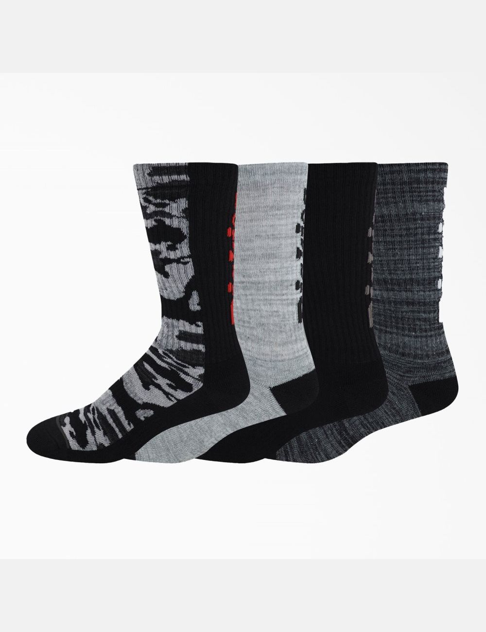 Black Gray Marled Dickies Camo Crew Socks | 321VUJPSH