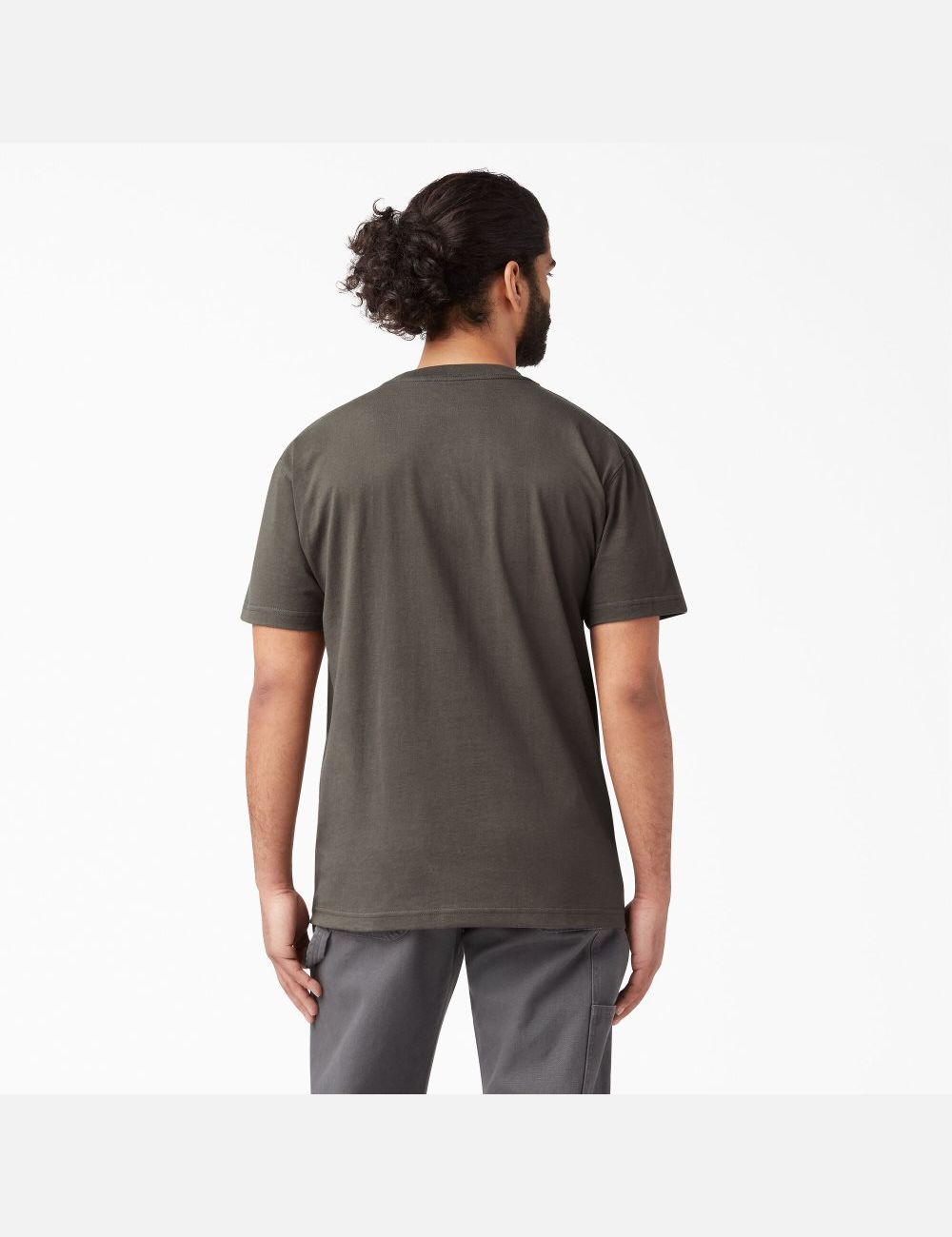 Black Olive Dickies Short Sleeve Heavyweight T-Shirts | 840PAXRBM