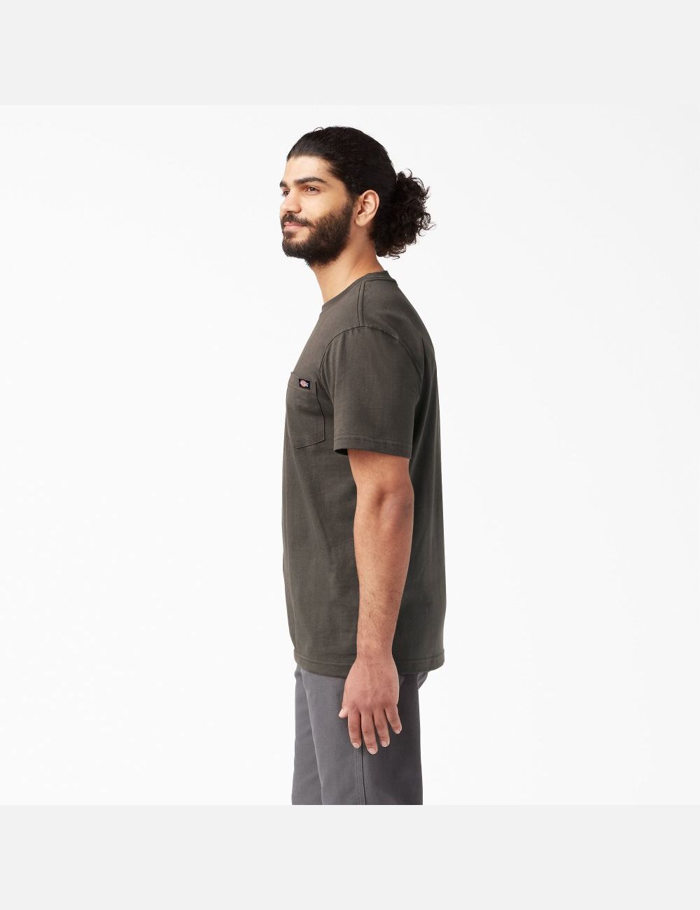 Black Olive Dickies Short Sleeve Heavyweight T-Shirts | 840PAXRBM