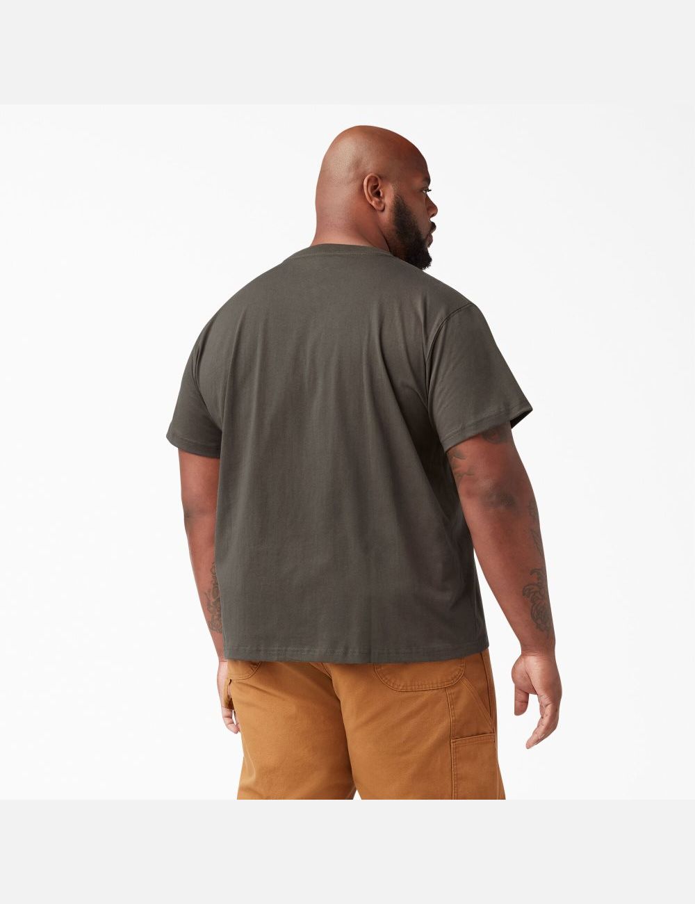 Black Olive Dickies Short Sleeve Heavyweight T-Shirts | 840PAXRBM