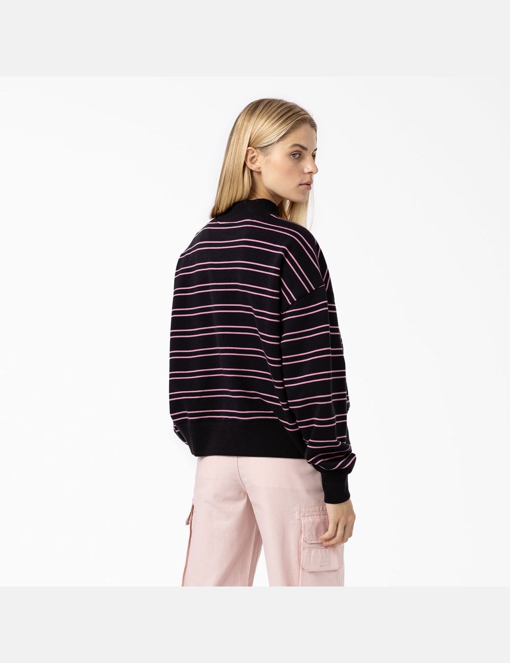 Black Stripe Dickies Westover Striped Sweatshirts | 208YMCROG