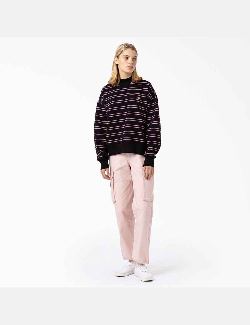 Black Stripe Dickies Westover Striped Sweatshirts | 208YMCROG