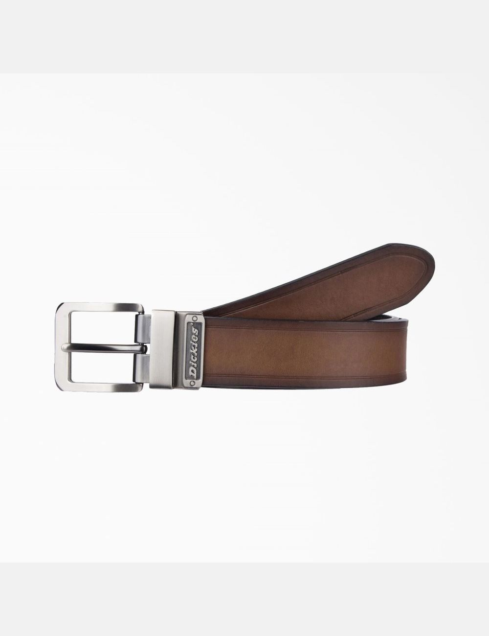 Black Tan Dickies Leather Cut Edge Reversible Belts & Suspenders | 680AGUXIF