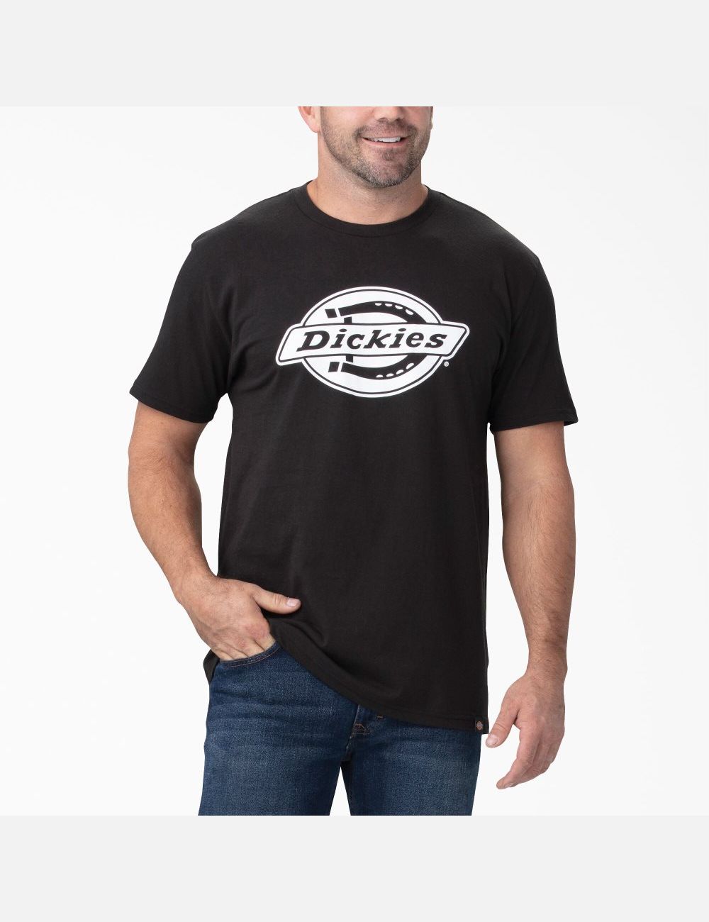 Black/White Dickies Short Sleeve Relaxed Fit Graphic T-Shirts | 167WQFVAY