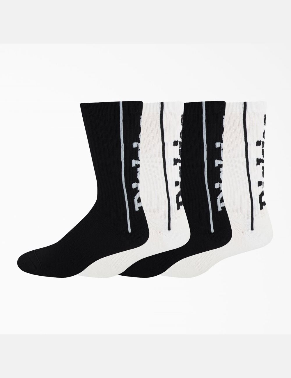 Black White Logo Print Dickies Print Socks | 426RJWDHK