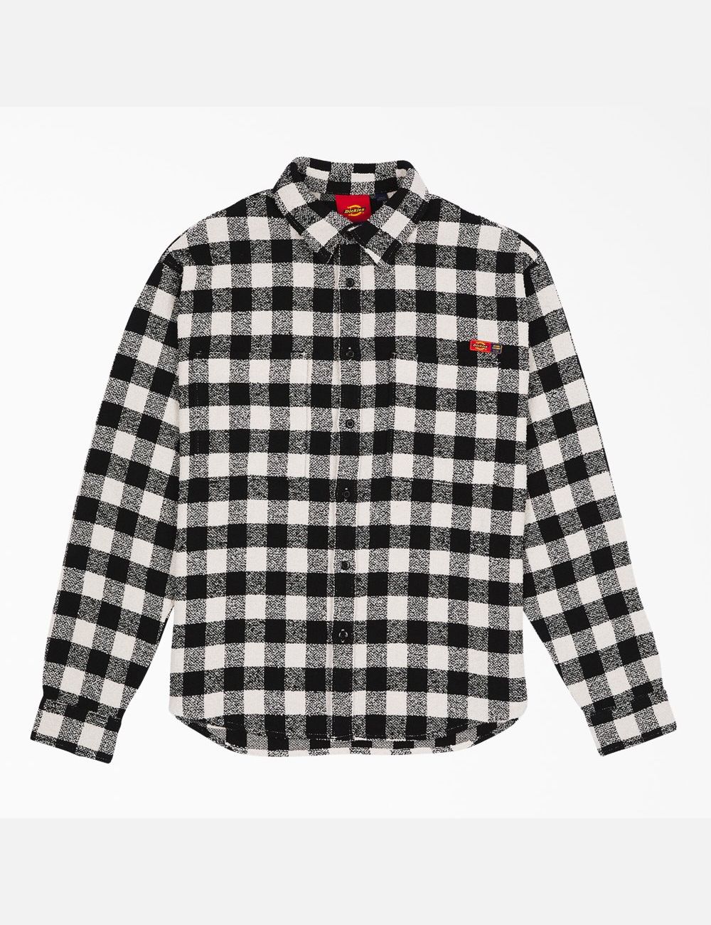 Black White Plaid Dickies Opening Ceremony Tweed Shirt Button Up | 206YVKUFG