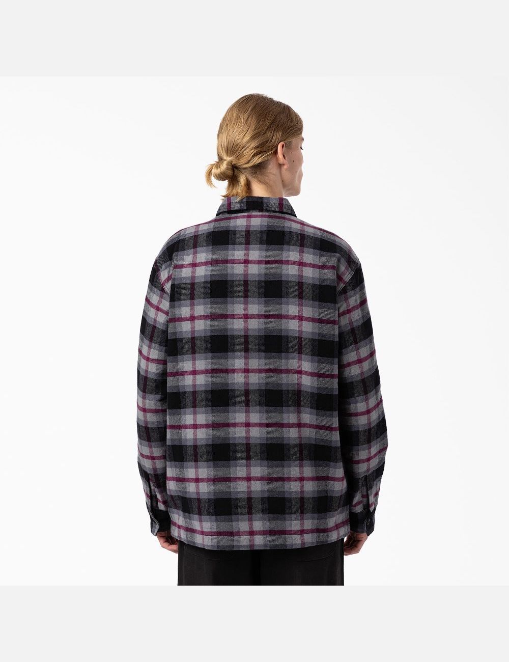 Black Wine Grey Plaid Dickies Flannel Quilted Lined Shirt Jackets | 871NLRVPY