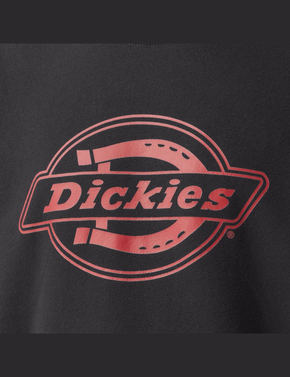 Black w/ Red Stitching Dickies Fleece Graphic Sweatshirts | 614CGDOSK