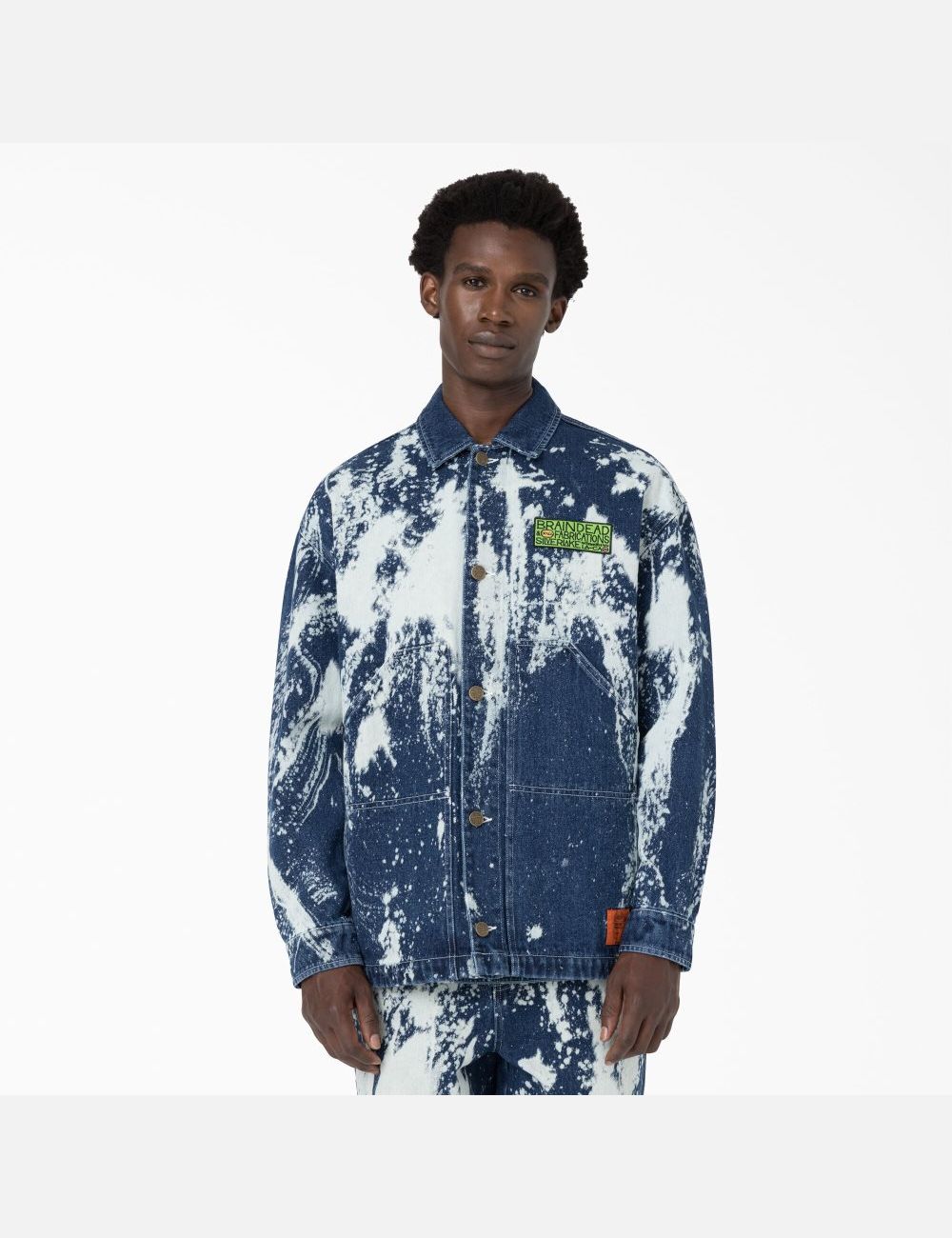 Bleached Indigo Blue Dickies Brain Dead Bleached Denim Coats & Jackets | 425ZETAVQ