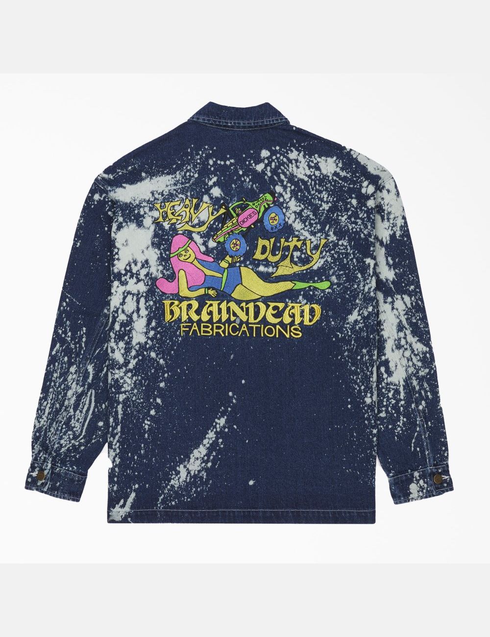 Bleached Indigo Blue Dickies Brain Dead Bleached Denim Coats & Jackets | 425ZETAVQ