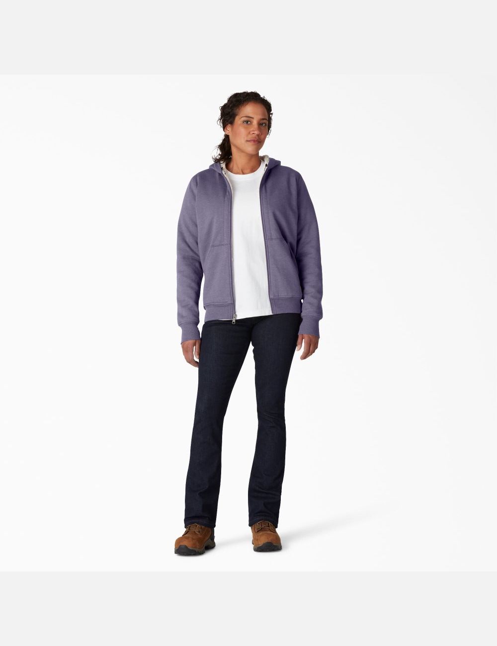 Blue Violet Dickies High Pile Fleece Lined Hoodies | 430WVIMDB