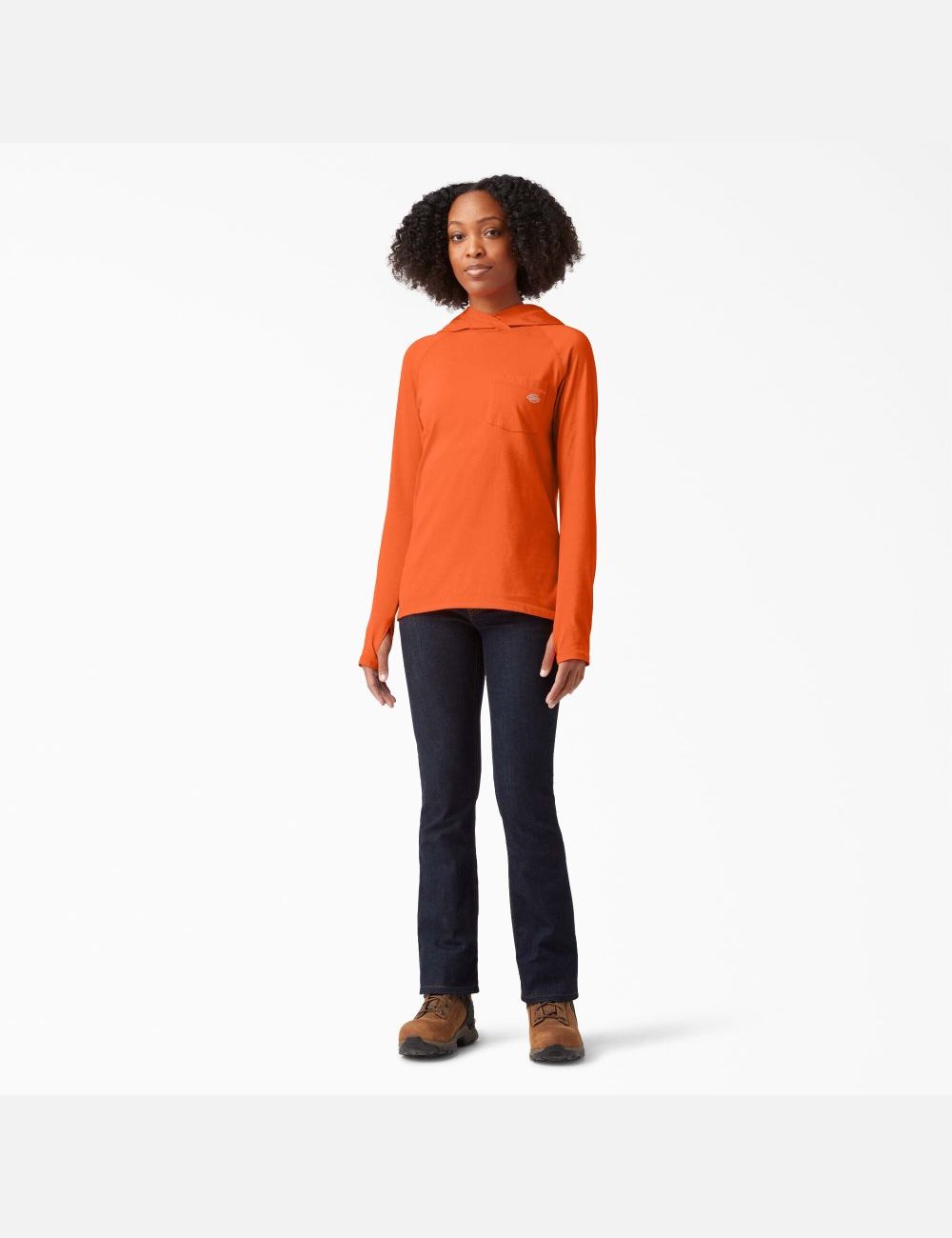 Bright Orange Dickies Cooling Performance Sun Shirt | 618ZSCIOR