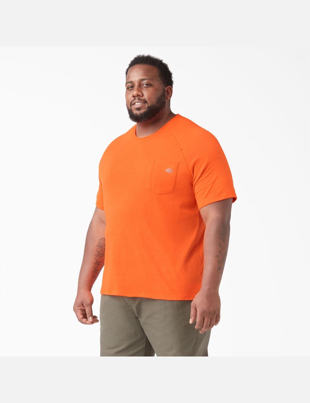 Bright Orange Dickies Cooling Short Sleeve T-Shirts | 518XWUKAO