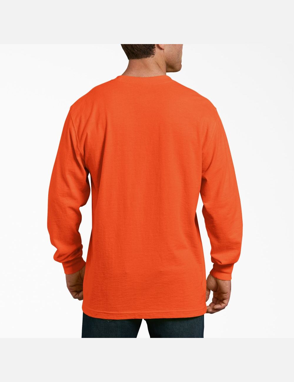 Bright Orange Dickies Heavyweight Neon Crew Neck Shirts | 258SOICWA