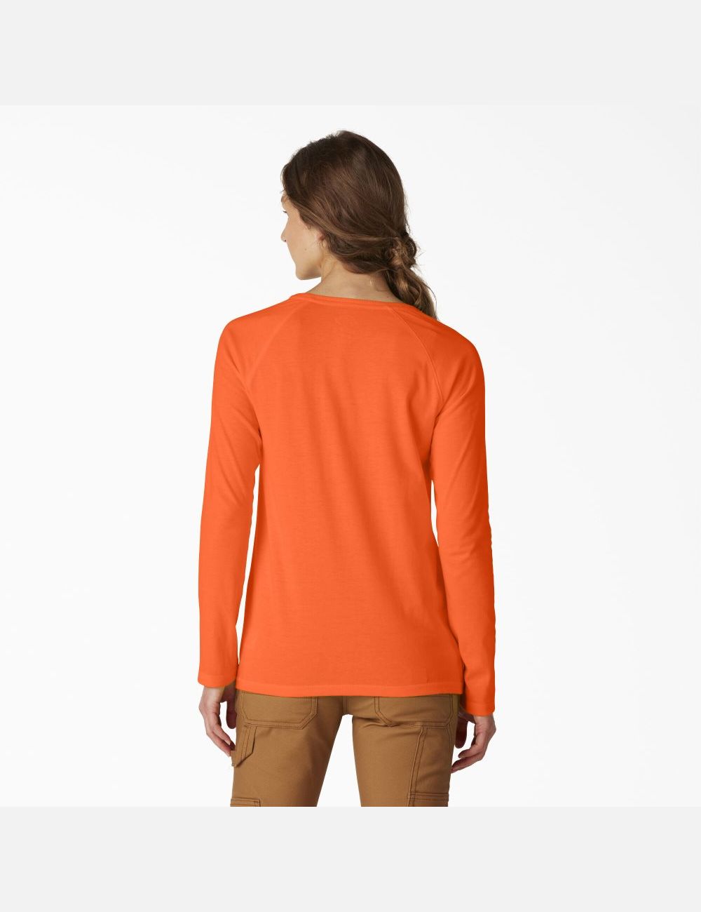 Bright Orange Dickies Long Sleeve T-Shirt Long Sleeve T-Shirts | 852MBDEAN