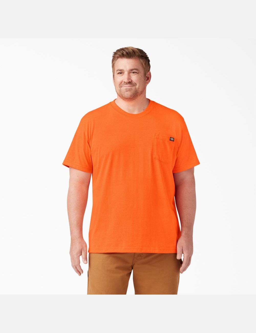 Bright Orange Dickies Neon Short Sleeve Heavyweight T-Shirts | 903HGUTRZ