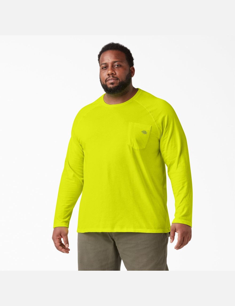 Bright Yellow Dickies Cooling Long Sleeve Shirts | 762ODZKRI