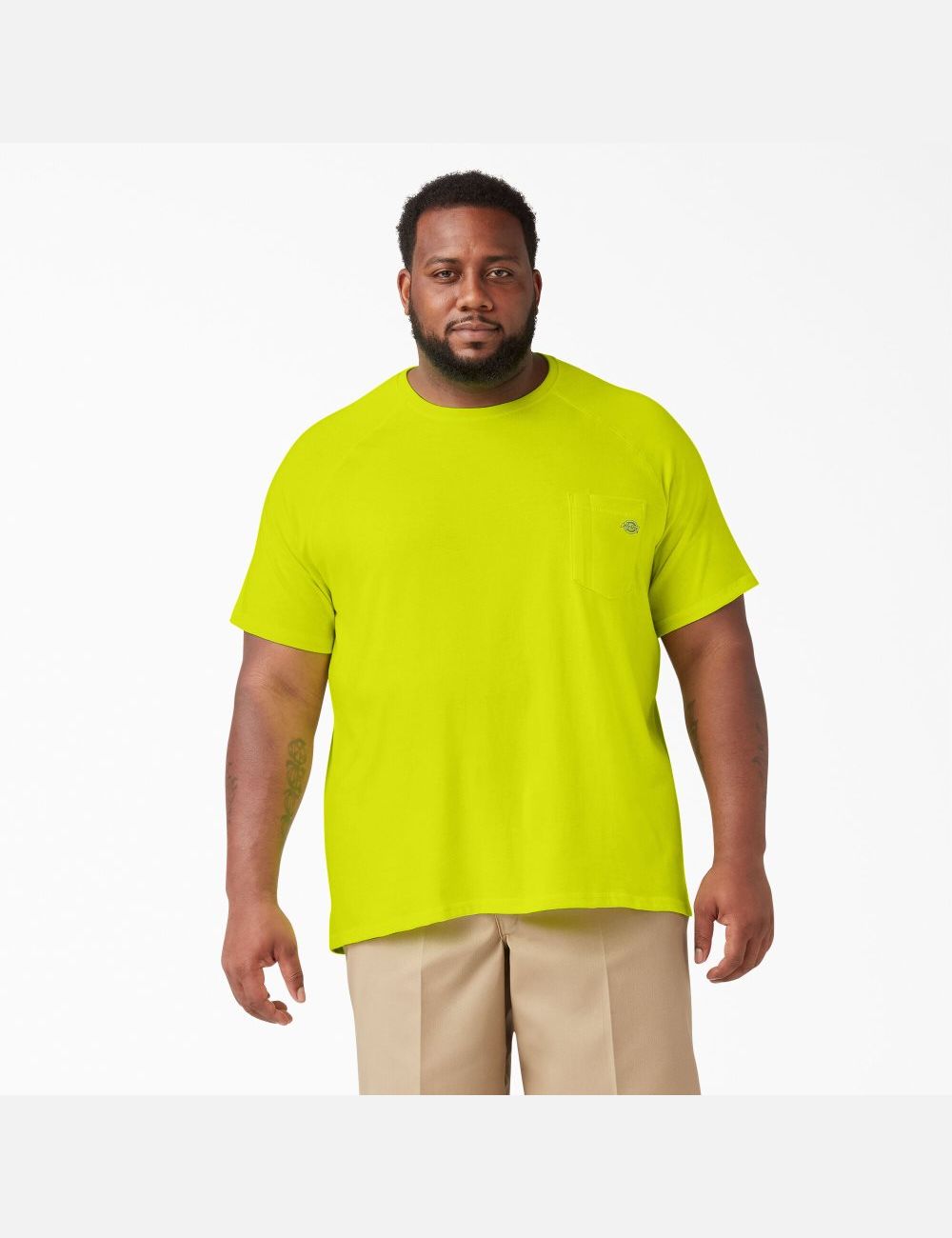 Bright Yellow Dickies Cooling Short Sleeve Shirts | 198EOTJBD