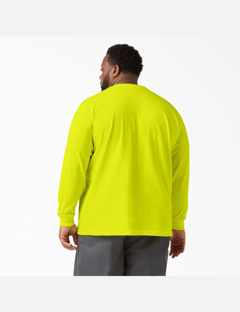 Bright Yellow Dickies Heavyweight Neon Crew Neck Shirts | 510ZOIYEG