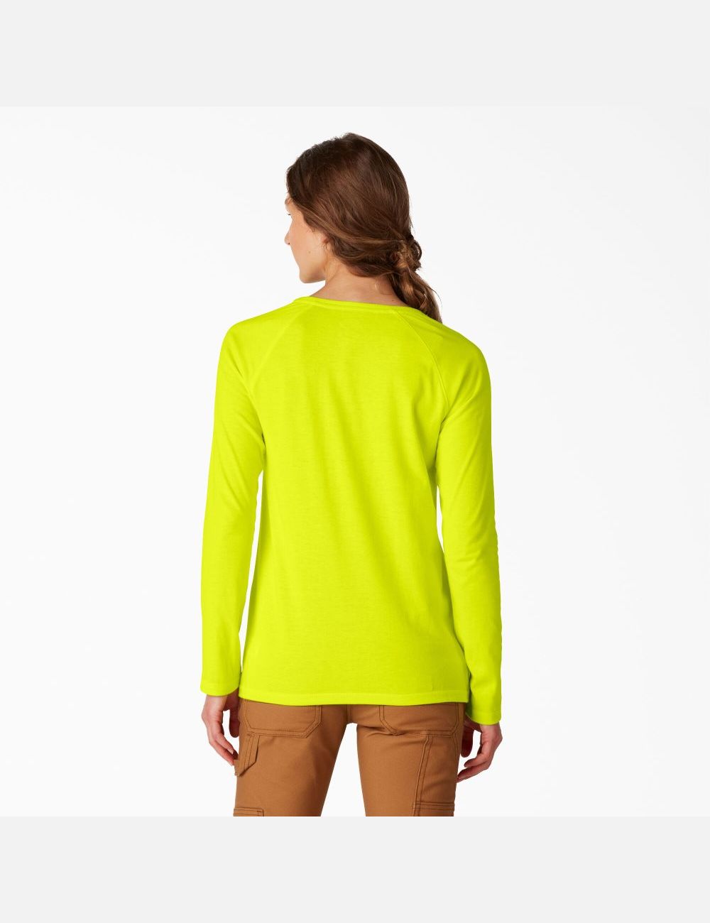 Bright Yellow Dickies Long Sleeve T-Shirt Long Sleeve T-Shirts | 607WVHYFD