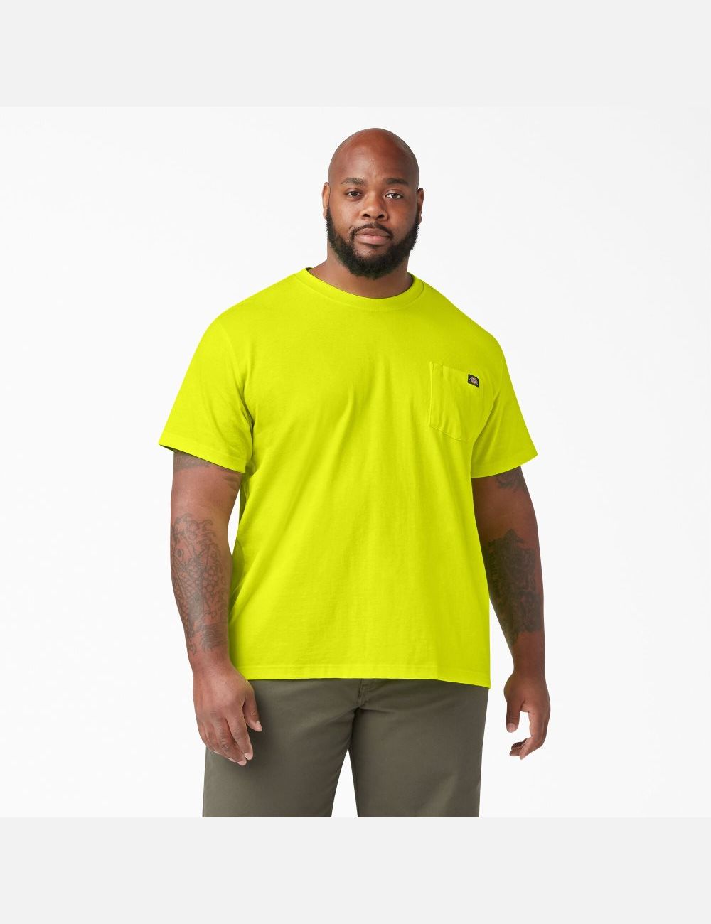 Bright Yellow Dickies Neon Short Sleeve Heavyweight Shirts | 532JCTINH