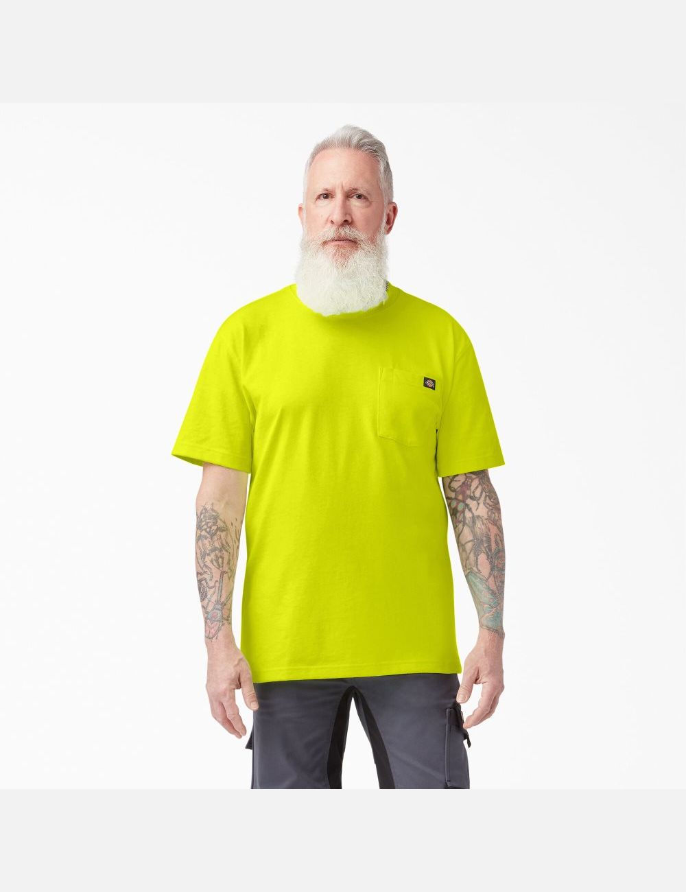 Bright Yellow Dickies Neon Short Sleeve Heavyweight Shirts | 532JCTINH