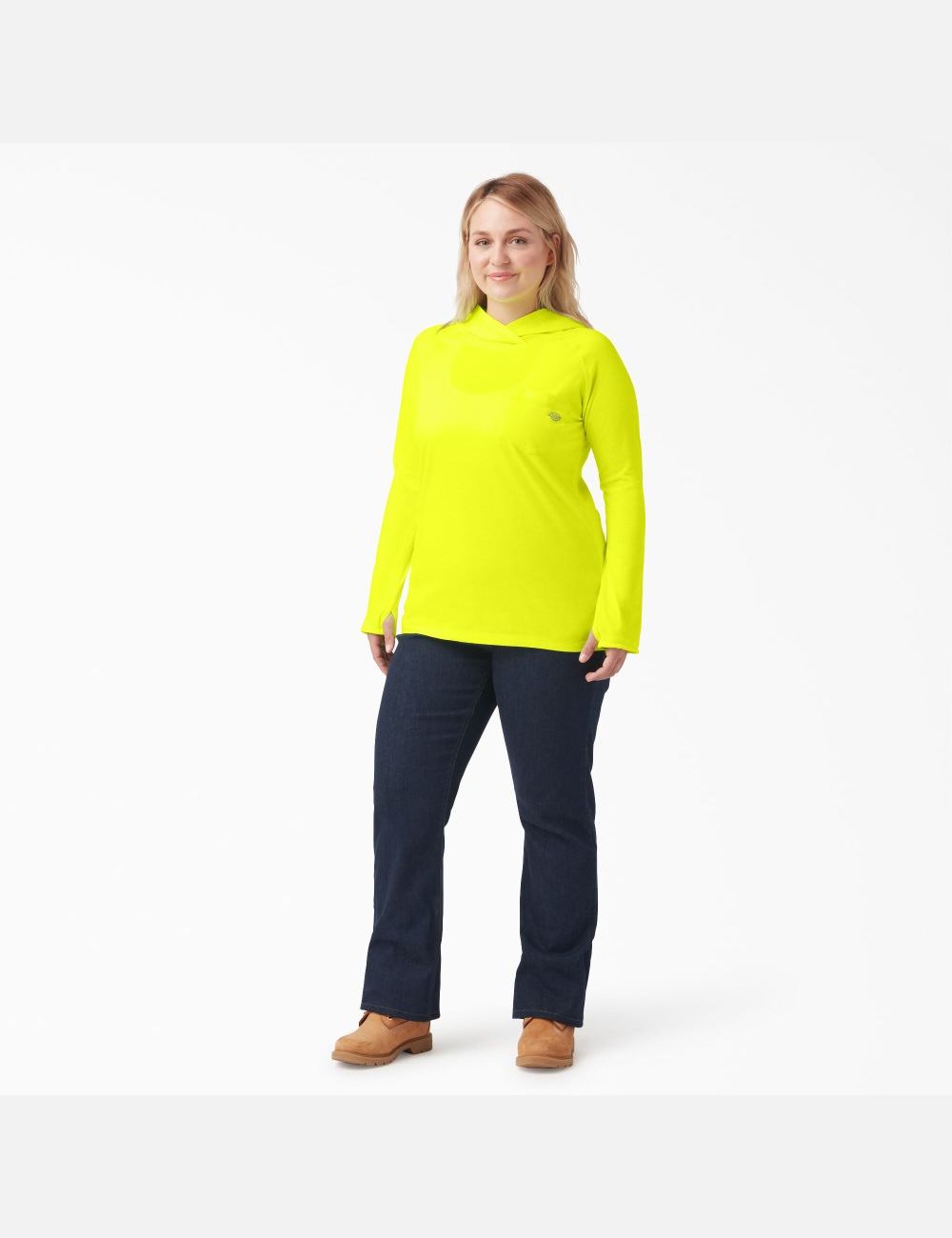 Bright Yellow Dickies Plus Cooling Performance Sun Shirt | 803VXFCSR