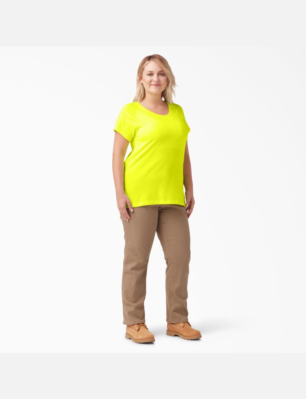 Bright Yellow Dickies Plus Cooling Short Sleeve T-Shirts | 307RYZIKP